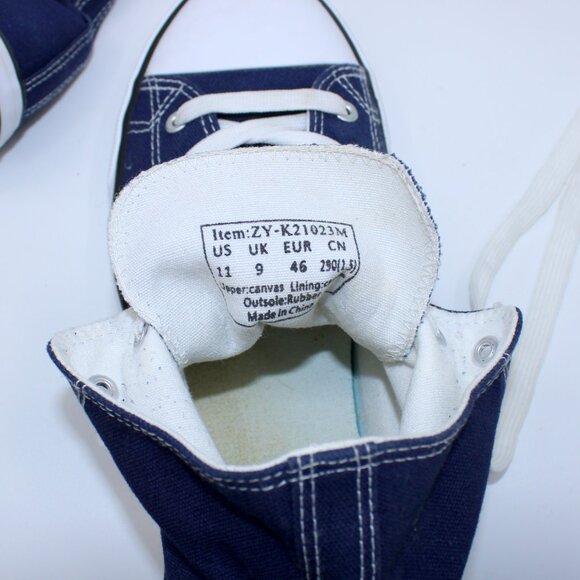 ZGR SNEAKERS ZY-K21023M Blue/White High Top Canvas Running Shoes - Picture 2 of 7